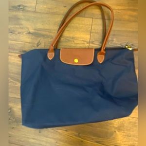 Navy Large Longchamp Pliage tote